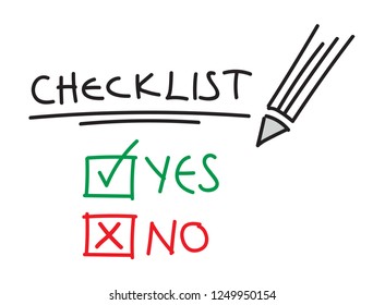 checklist and no, yes hand-drawn vector