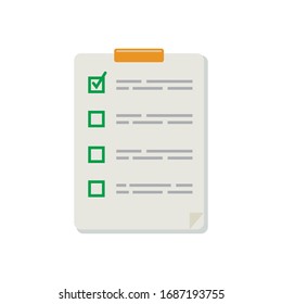Checklist Note Flat Icon Illustration
