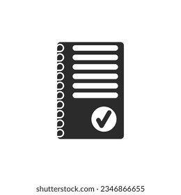 Checklist Notebook Vector Illustration Icon With Tick Sign or Ceck Mark
