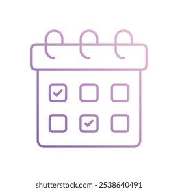 Checklist On Calendar icon isolated on a white background. Vector illustration.