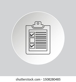 Checklist on Clip Board Icon Flat Graphic Design