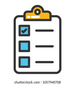 A checklist on a clipboard