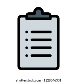 Checklist on clipboard