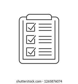 Checklist on clipboard