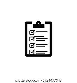 Lista de verificação em uma área de transferência com caixas de verificação marcadas