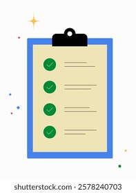 Checklist On Clipboard In Flat Vector Illustration Symbolizing Task Management, Organization, And Productivity, Isolated On White Background