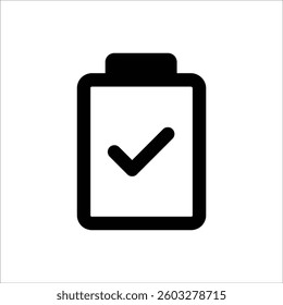 Checklist on clipboard icon symbolizing tasks and organization.
