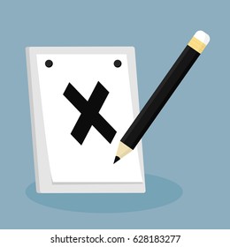 Checklist on clipboard and pencil.