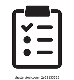 Lista de verificación en el ícono de Vector de Portapapeles.