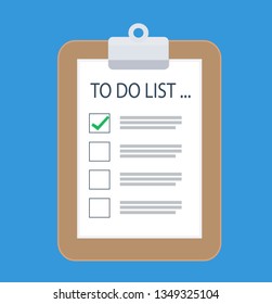 Checklist on a Clipboard. Vector Illustration.