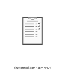 Checklist on a hard folder with a holder. Vector illustration