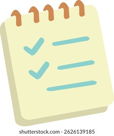 Checklist on a notepad with green ticks.