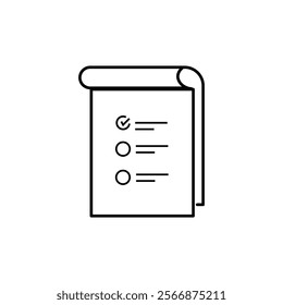 Checklist on Notepad Page Line Icon with Editable Stroke