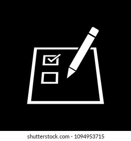 Checklist on a paper with a pencil vector icon