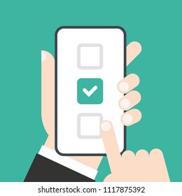 Checklist on smartphone screen