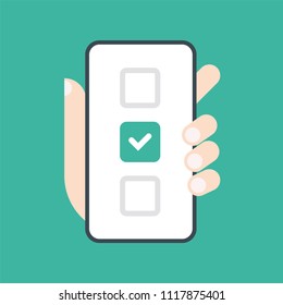 Checklist on smartphone screen