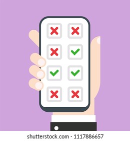 Checklist on smartphone screen