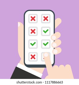 Checklist on smartphone screen