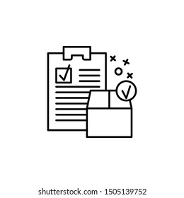 Checklist order product box icon. Element of online shopping icon