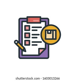 Checklist Outline Filled Illustration. vector Style symbol Icon.