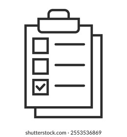 Checklist outline icon, showing car service outline icon, minimalist vector illustration and transparent graphic element. Isolated on white background