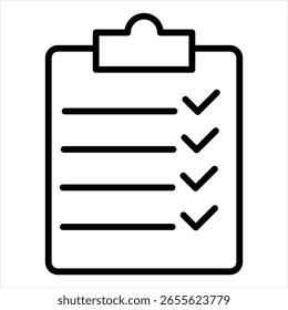 Checklist Outline Icon Vector Illustration