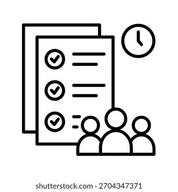 Ilustração do vetor do ícone de contorno da lista de verificação