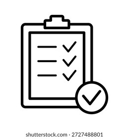 Checklist Outline Illustration Icon Vector for Task Design