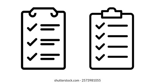 checklist outline or line icon design bundle.