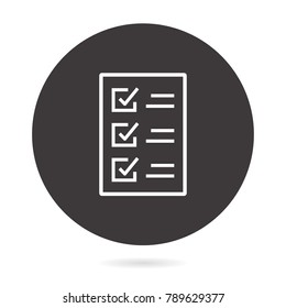 Checklist - outline vector icon. Illustration isolated. Line pictogram for design, infographic and website.