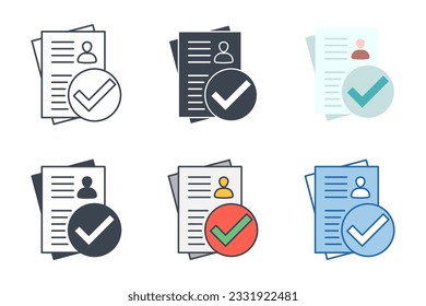Checklist over Resume Icon symbol template for graphic and web design collection logo vector illustration