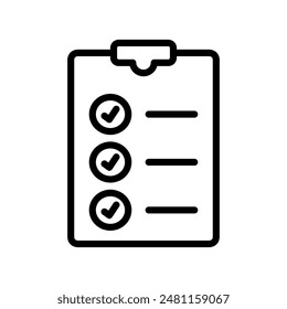 lista de comprobación paquete icono línea Vector diseño ilustración Plantilla