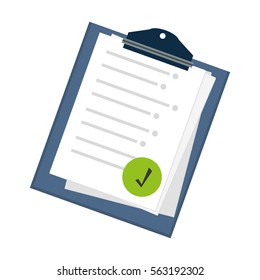 checklist page icon over white background. colorful design. vector illustration