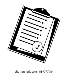 checklist page over white background. vector illustration