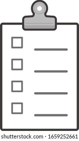 checklist with paper clip isolated vector illustration