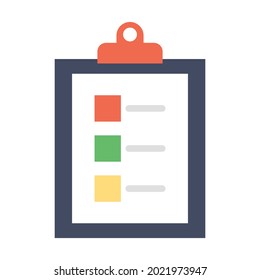 Checklist paper clipboard flat vector icon which can easily modify or edit 
