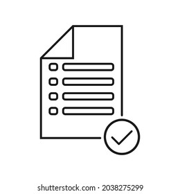 Icono de papel de lista de verificación, alta calidad y editable. Muy adecuado para tu diseño web, interfaz de usuario, diseño de aplicaciones móviles, etc. 
Ilustración vectorial en un fondo blanco. Negocios, educación.