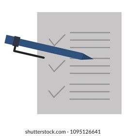 checklist paper with pen