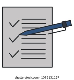 checklist paper with pen