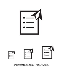 Checklist and paper plane