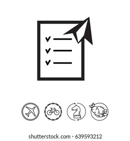 Checklist and paper plane