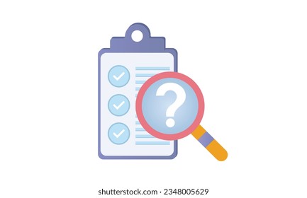 A checklist paper sheet with tick marks.on white background.Vector Design Illustration.