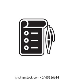 Checklist, pen icon. Simple glyph, flat vector of project management icons for ui and ux, website or mobile application