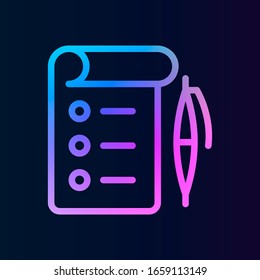 Checklist, pen nolan icon. Simple thin line, outline vector of project management icons for ui and ux, website or mobile application