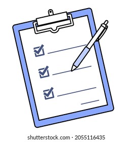 Checklist and pen on clipboard | Questionnaire documents