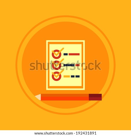Checklist with a pencil checking off tasks. Concept in flat design