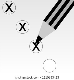 Checklist and pencil flat icon. Vector graphic illustration. 
