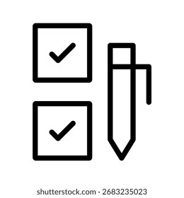 Checkliste mit Stiftsymbol-Aufgabenverwaltung und Aufgabenlistensymbol