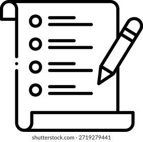 Checklist with Pencil Icon: Task Management Concept (Lista de verificação com ícone de lápis)