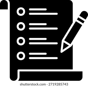 Lista de verificación con el icono del lápiz, concepto de gestión de tareas